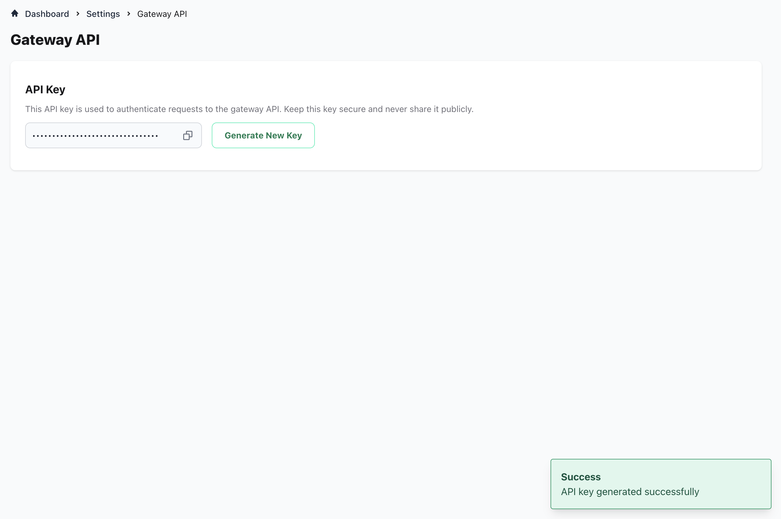 Gateway API Settings
