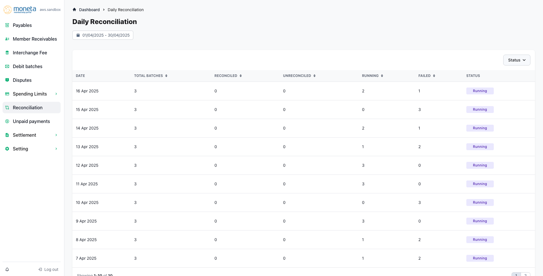 Daily Reconciliation Dashboard
