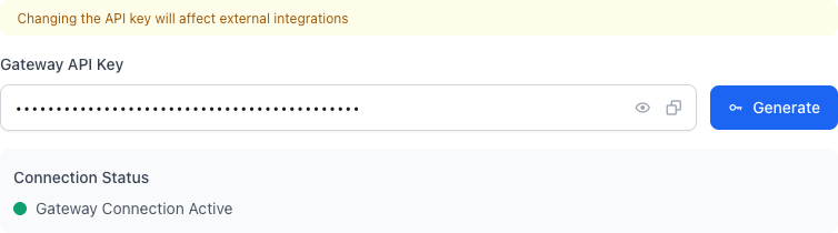 Gateway API Key Setting