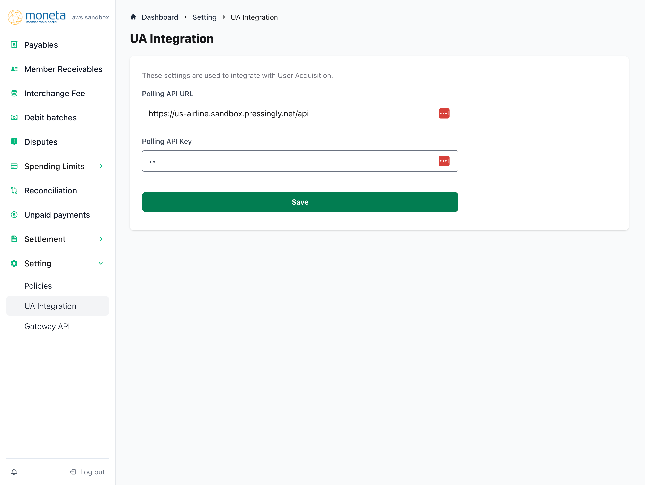 User Acquisition Settings in Membership Organization Portal